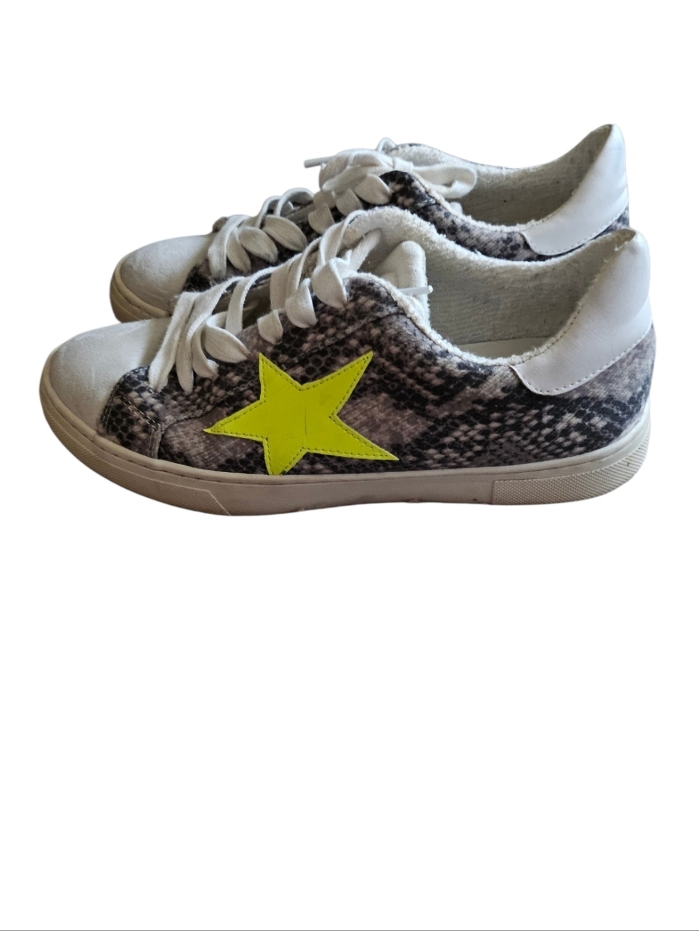 Steve Madden Reeves Python Snake Neon Star Sneakers - Picture 9 of 11